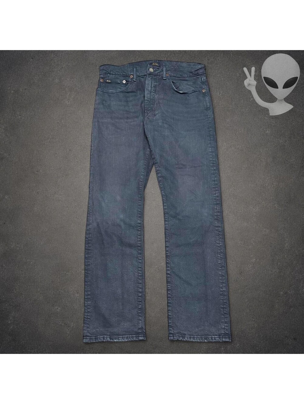 Polo Ralph Lauren Jeans Mens 32x30 Gray Blue Slim Fit Stretch Denim Preppy